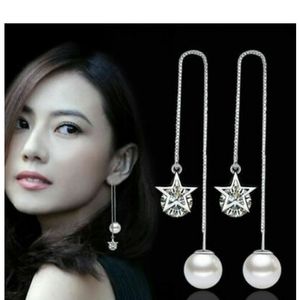 NEW!! NWT 925 SILVER LONG THREADER DANGLE EARRI